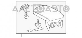 Consola centrală cu cotieră pentru braț Lexus NX300 NX300h 18-21 din piele neagră, potrivită pentru curățare chimică.