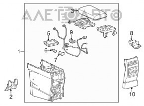 Consola centrală cu cotieră pentru Lexus RX350 RX450h 10-15, piele de culoare roșcată