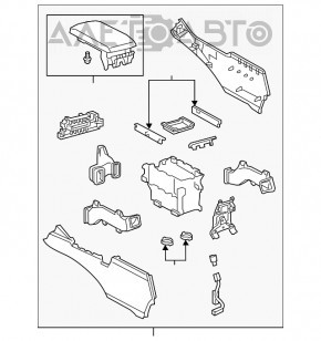 Consola centrală cu cotieră pentru Lexus ES300h ES350 13-18, culoare bej