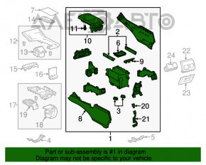 Consola centrală cu cotieră pentru Lexus ES300h ES350 13-18, culoare bej