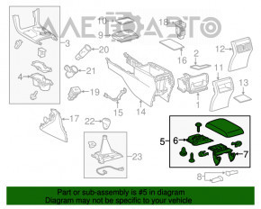 Консоль центральная с подлокотником Toyota Camry v55 15-17 usa беж