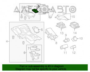 Oglindă capac consolă centrală Lexus NX300 NX300h 18-21 piele, neagră