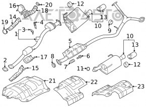 Ecran termic pentru silențiosul din spate, stânga, Subaru Outback 20-