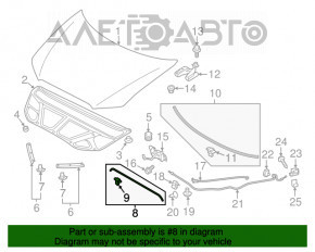 Suportul de capotă Mitsubishi Outlander Sport ASX 10- nou OEM original.