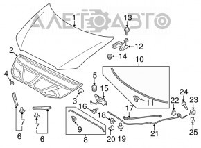 Suportul de capotă Mitsubishi Outlander Sport ASX 10- nou OEM original.