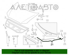 Cablu de deschidere a capotei pentru Mitsubishi Outlander Sport ASX 10-