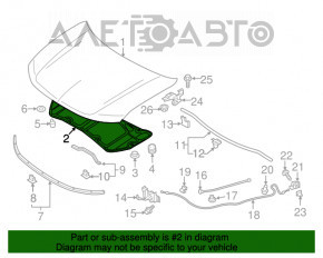 Izolarea capotei Mitsubishi Outlander 14-21 se desprinde.