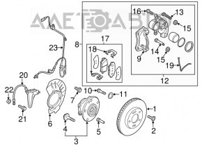 Senzor ABS frontal stânga Kia Niro 17-22 HEV, PHEV