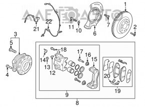 Senzor ABS fata dreapta Kia Sorento 16-20 nou original OEM