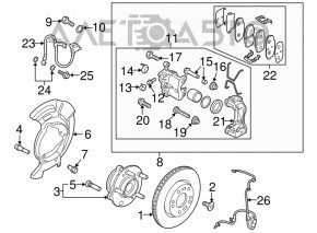 Senzorul ABS din partea dreapta fata pentru Hyundai Elantra AD 17-20