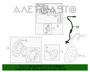 Senzorul ABS din spatele dreapta al Hyundai Sonata 11-15