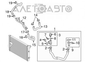 Radiatorul de răcire VW Passat b7 12-15 SUA 1.8T