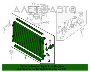 Radiatorul de răcire a apei pentru VW Passat b7 12-15 SUA 2.5 are celulele comprimate și îndoire