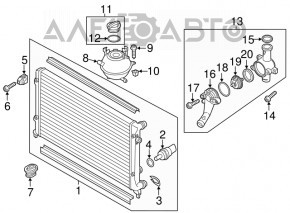 Radiator de răcire apă VW Passat b7 12-15 SUA 2.5 nou neoriginal