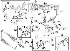 Flanșa lichidului de răcire VW Beetle 12-19 1.8T cu demontare rapidă, nouă, originală OEM