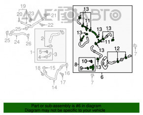 Furtunul de răcire superior VW Passat b7 12-15 SUA 2.0 TDI fără gât.