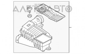 Carcasa filtrului de aer VW Passat b8 16-19 USA 1.8 sub suportul USR este sparta