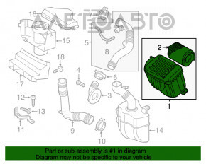 Corpul filtrului de aer VW Jetta 11-18 SUA 2.0