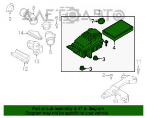 Корпус воздушного фильтра VW Passat b8 16-19 USA 3.6