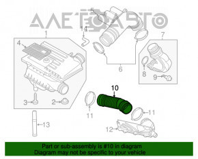 Воздуховод VW Jetta 11-18 USA 1.4T на фильтр hybrid