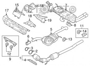 Tubul de admisie cu catalizator pentru VW Jetta 13-18 USA 1.8T