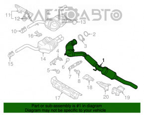 Tubul de admisie cu catalizator pentru VW Jetta 13-16 USA 1.4T hibrid