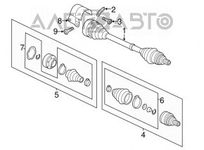 Привод полуось передняя правая VW Passat b7 12-15 USA 2.5 МКПП