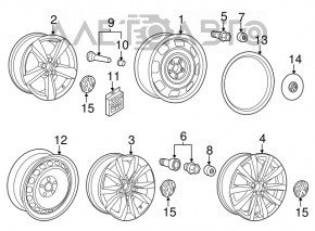 Capac roată R17 VW Beetle 12-19 crom interior nou OEM original