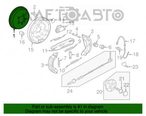 Tambur frână spate stânga VW Jetta 11-18 SUA