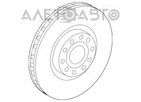 Placă de frână față dreapta VW Jetta 11-18 SUA 288/24mm ruginită