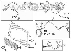 Bobina de condensare a compresorului de aer condiționat VW Jetta 13-16 SUA 1.4T hibrid