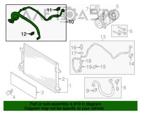 Tubul de aer condiționat compresor-cuier VW Jetta 11-18 SUA 2.0 1.8T