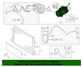 Компрессор кондиционера VW Jetta 11-18 USA 2.0