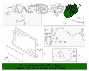 Компрессор кондиционера VW Jetta 13-16 USA 1.4T hybrid