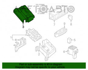 Capacul cutiei de siguranțe sub capotă pentru VW Passat b7 12-15 USA este ruptă clema.