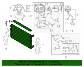 Radiatorul intercoolerului VW Jetta 11-18 SUA 1.4T nou original