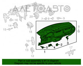 Panoul frontal al torpilei fără AIRBAG VW Beetle 12-19 bej.