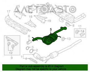 Выпускная трасса средняя часть VW Beetle 12-19 1.8T