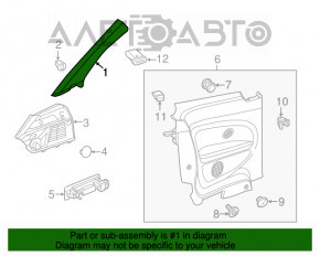 Capacul aripii spate stânga VW Beetle 12-19 negru.