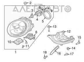 Крепление фары правое VW Beetle 12-19 металл новый OEM оригинал