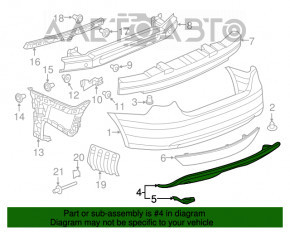 Buza bara spate VW Jetta 12-14 SUA structura, hibrid, zgârieturi, lovituri