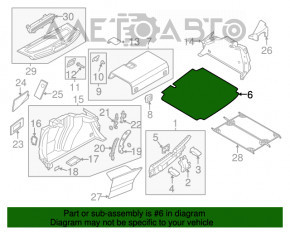 Пол багажника VW Jetta 13-16 USA hybrid, черн