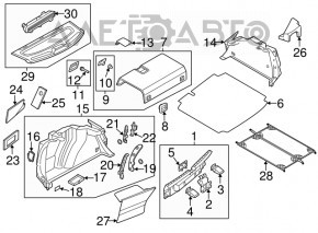 Пол багажника VW Jetta 13-16 USA hybrid, черн