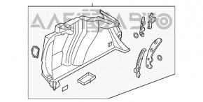 Capotă arc stânga VW Jetta 13-16 USA hibrid, negru