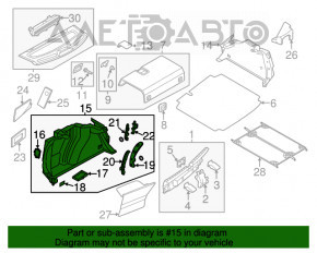 Capotă arc stânga VW Jetta 13-16 USA hibrid, negru