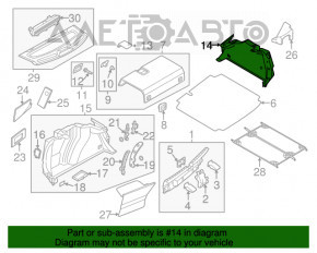 Capacul arcului drept VW Jetta 13-16 USA hibrid, negru, rupturi