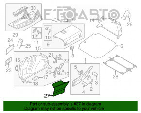 Capacul de acoperire a arcului stâng VW Jetta 13-16 USA hybrid, negru, zgârieturi