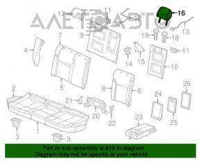 Suport pentru cap spate dreapta VW Jetta 11-18 SUA, material textil negru.