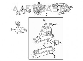 Ручка АКПП с накладкой шифтера VW Jetta 11-14 USA кожа, хром накладка DSG, протерта кожа