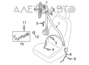 Dispozitiv de tensionare a centurii de siguranță pentru șofer Audi A3 8V 15-16 4d